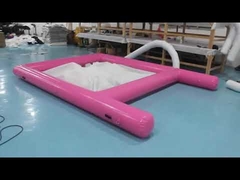 Pink 0.6mm PVC Tarpaulin Inflatable Sea Pool Fire Resistant With Net